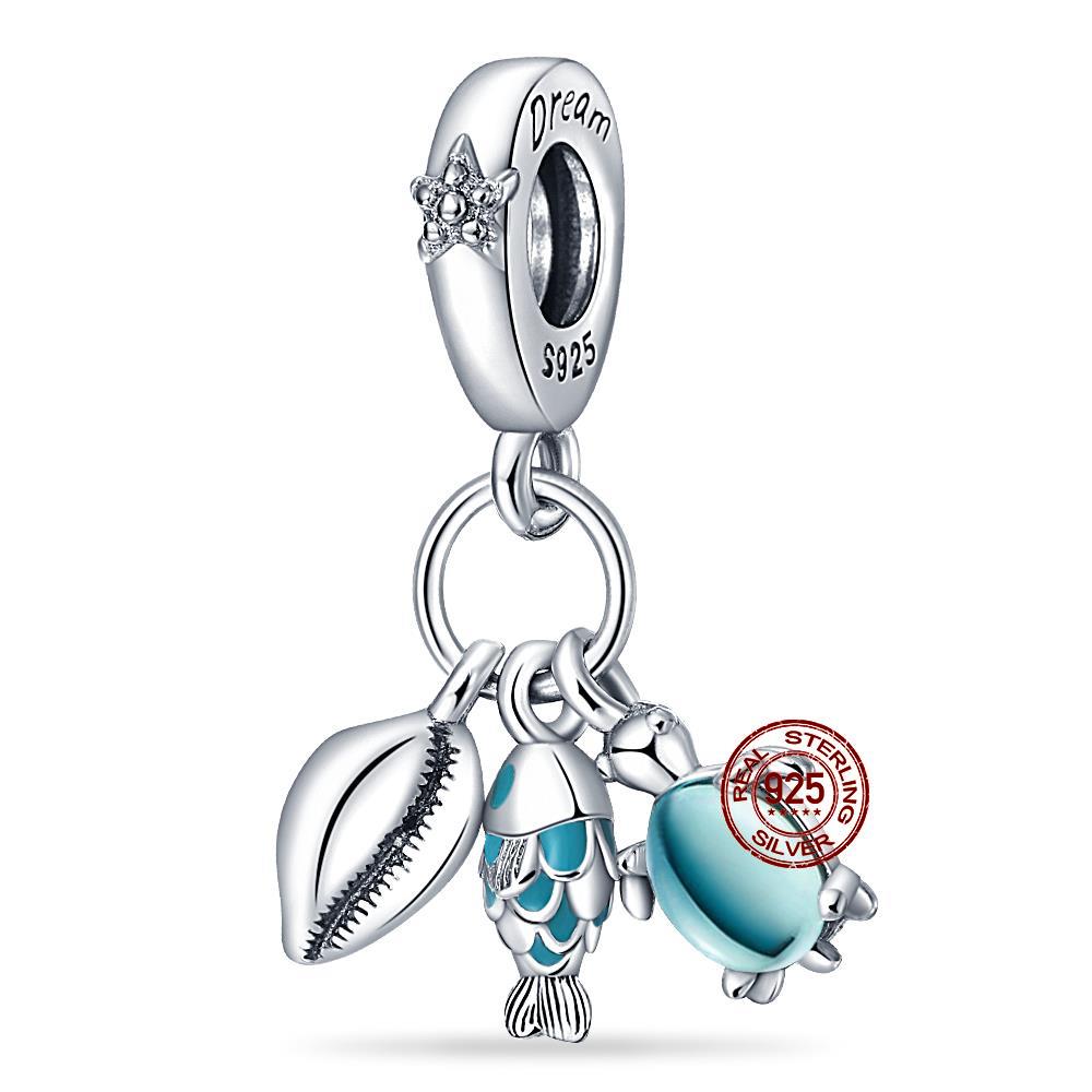 Charms Fit Diy Original Bracelet Real S925 Sterling Silver Beads Luminou Pendants Firefly Ocean Series Dangle Fine Jewelry