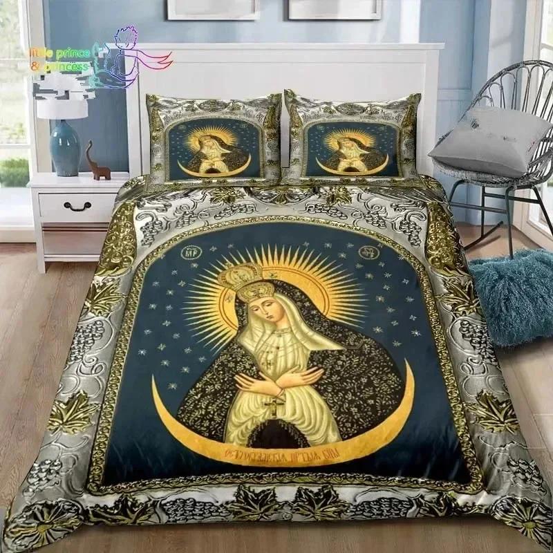 Luxury New 3D Print Virgin Mary Godress Blessing Bedding Set Single Twin Full Queen King Size Bed Set Adult Kid Bedroom