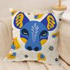 Abstract floral animal fashion Cushion Cover Silky Short Plush Invisible Zipper Dustproof Sofa Pillow Case for Home Decor