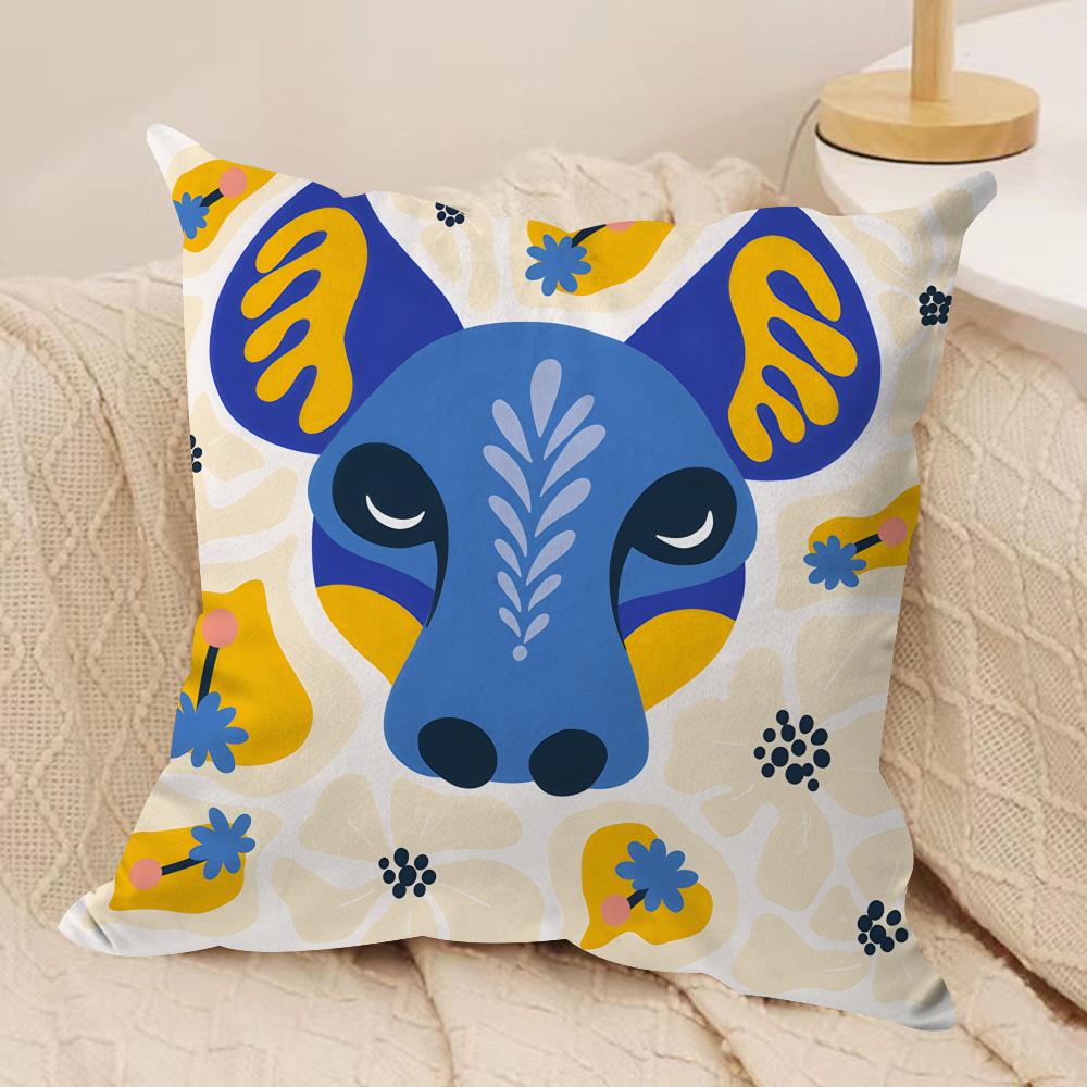 Abstract floral animal fashion Cushion Cover Silky Short Plush Invisible Zipper Dustproof Sofa Pillow Case for Home Decor