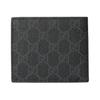 Gucci Double G logo ceramic effect finish flip closure GG Supreme canvas and leather wallet men's black