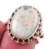 Natural Dendrite Opal Gemstone 925 Sterling Silver TwoTone Gift Ring S.7 T7r75