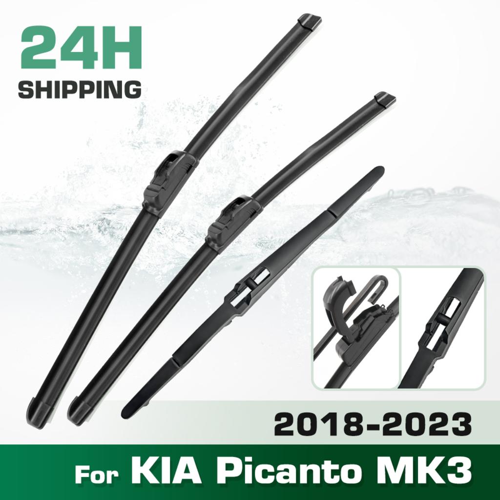 For KIA Picanto MK3 2018-2023 2019 2020 2021 2022 Wiper Front&Rear Wiper Blades Windshield Windscreen Window Brushes 24"+14"+11