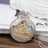 Vintage Steam Train Antique Chain Quartz Locomotive Pendant Pocket Watch Gift