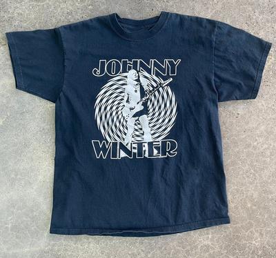 Винтажная футболка Johnny Winter In Tour Плотный хлопок Черная Все размеры Для мужчин TR443 Унисекс футболка