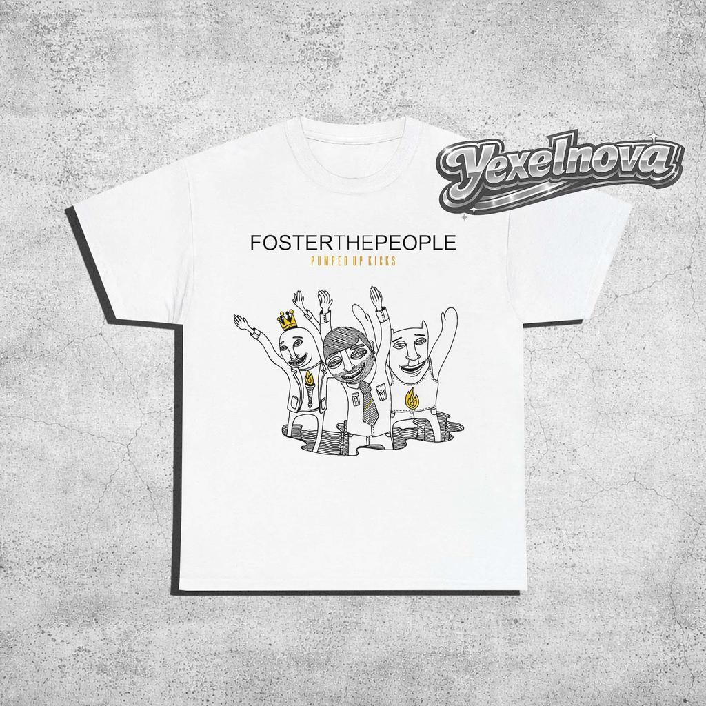 Футболка с графическим принтом Foster The People Pumped Up Kicks, Музыкальная футболка инди-группы