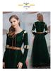 Women's Brave Merida Green Court Long Dress Halloween Cosplay Costume