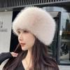 Plush Fisherman Hat Warm Mongolian Cap Chrismas Gifts Fluffy Fur Bucket Hat  Winter