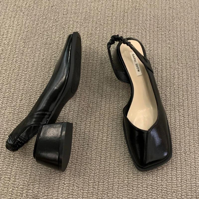 Летние Элегантные Женские Сандалии Модные Женские Сандалии на Плоском Каблуке с Эластичной Лентой Женские Туфли для Вечеринки с Квадратным Каблуком 35-39