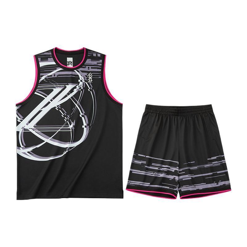 Anta Lightweight Series Casual Sports Quick-Dry Basketball Game Suit Men Sportswear Black 152221206-1