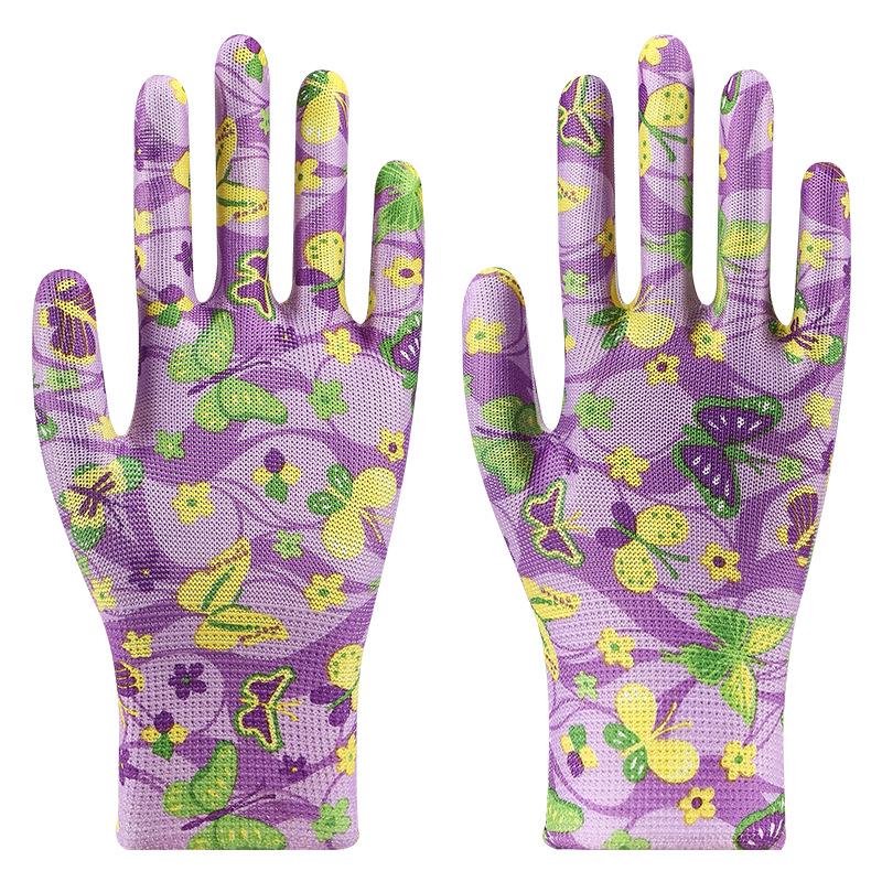 Lightweight Breathable Nylon Gardening Gloves - Wear-Resistant, Multi-Color Patterns