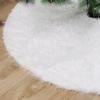 Christmas Tree Skirt Round Faux Fur Christmas Tree Skirt Fluffy Soft Thick Plush Tree Skirt for Holiday Winter Decor