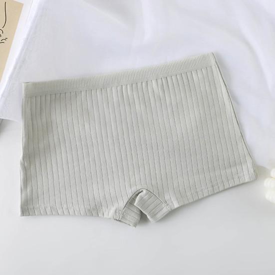 Women Underpants Slim Fit Solid Color Elastic Waistband Mid Waist Good Breathability Lady Boxers Female Daily Underwear