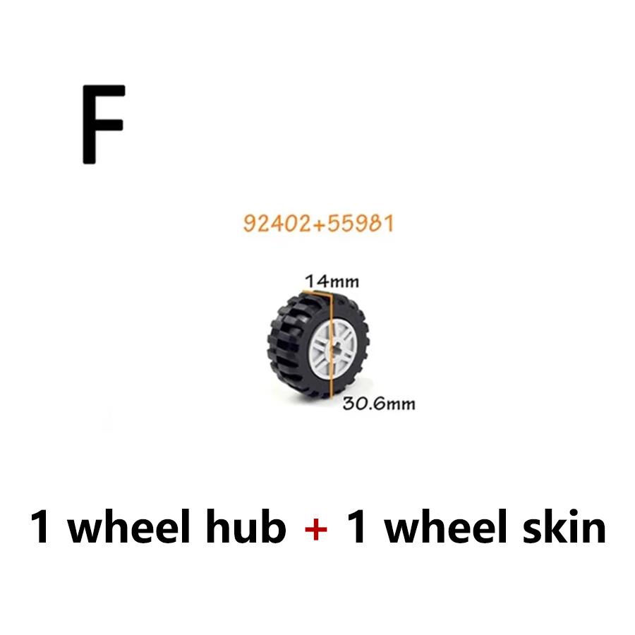 1Pcs Technical Tire & Wheel Hub Building Blocks Compatible with MOC Car Truck Parts