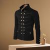 Men Gothic Jacket Embroidered Buttons Stand Collar Rock Frock Coat Vintage Punk Slim Fit Outwear Cosplay Costume