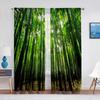 Green Bamboo Forest Exotic Jungle Sheer Voiles Curtain for Living Room Bedroom Drape Kitchen Window Tulle Curtains Home Decor