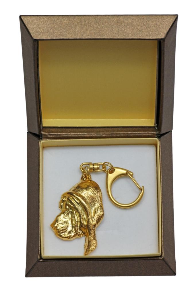 Бладхаунд, Св.. Hubert Hound, Sleuth-hound - Позолоченный брелок с собакой в подарочной коробке, украшение для сумки, роскошный аксессуар от бренда Art-Dog