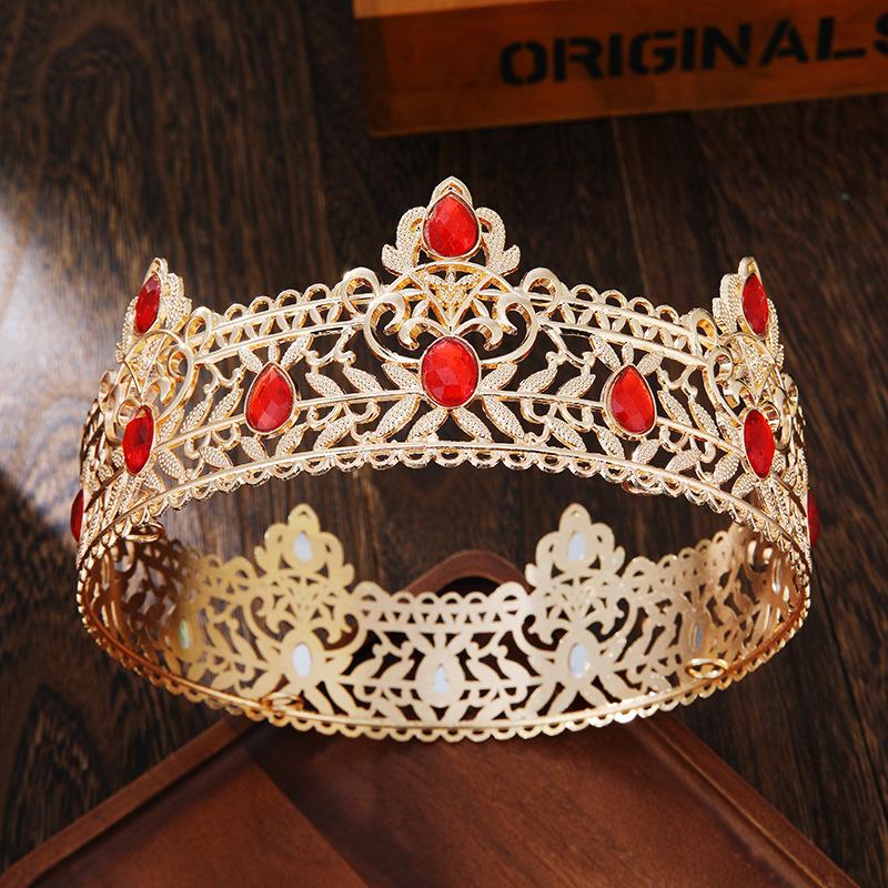 Men's Golden King Crown Tiara Adult Birthday Crown Halloween Stage Opera Performance Unisex