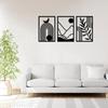 Pre-Laminated Pine Wood Boho Modern Wall Art | Laser Cut Precision | For Home Décor | For Gifting (Set of 3)