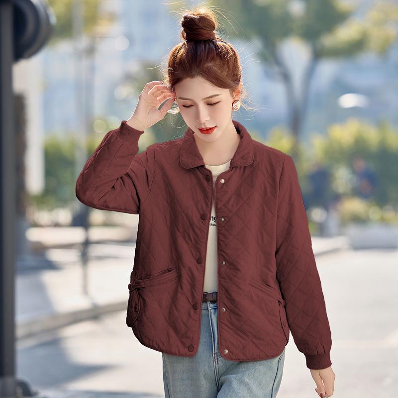 Spring 2025 Women's Lightweight Short Jacket - Stylish, Age-Reducing Solid Color for Middle-Aged Mothers