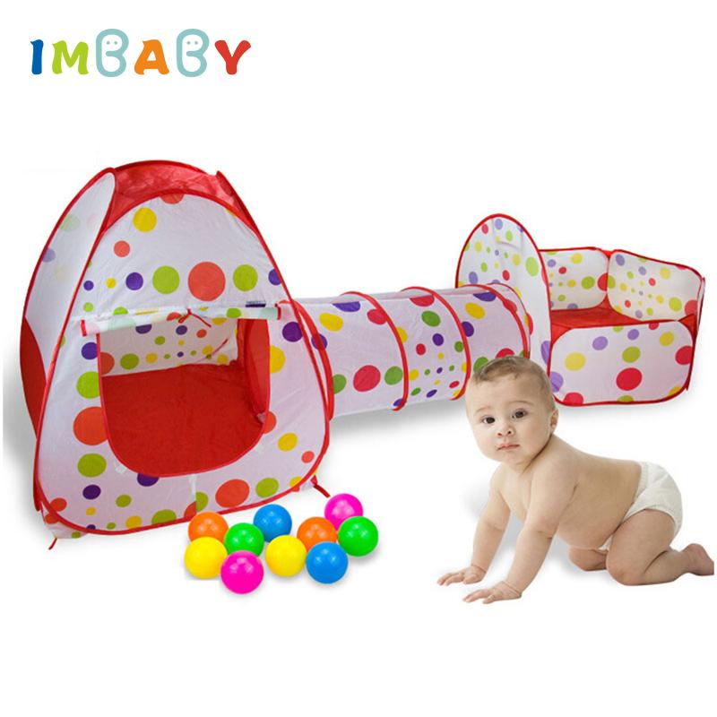 IMBABY 3 In 1 Baby Playpen For Children Indoor Toddler Foldable Playground Portable Infant Play Yard Tent Tunnel Without Ball