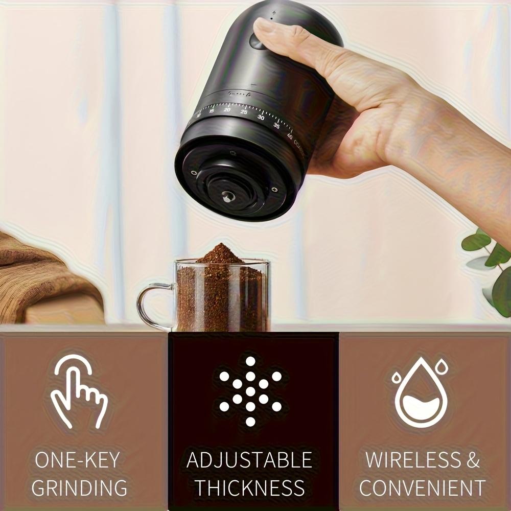 Electric Coffee Grinder Adjustable Settings Rechargeable Burr Grinder Portable Coffee Bean Grinder for Home Pour Over