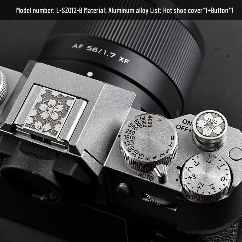 Hot Shoe Cover & Shutter Button Cap for Fujifilm XT50, X100VI, XT30 II, XM5, Nikon ZF Cameras