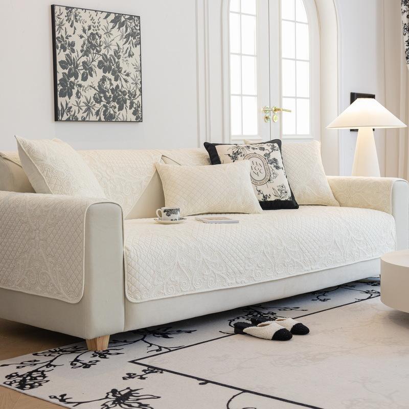 Подушка для дивана из хлопка на все времена года, простая современная нескользящая ткань для диванной подушки, чехол для дивана из чистого хлопка