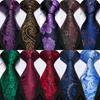 Fashion Mens Tie 10 Styles Paisley Floral Jacquard Woven Silk Tie Pocket Square Cufflinks Set