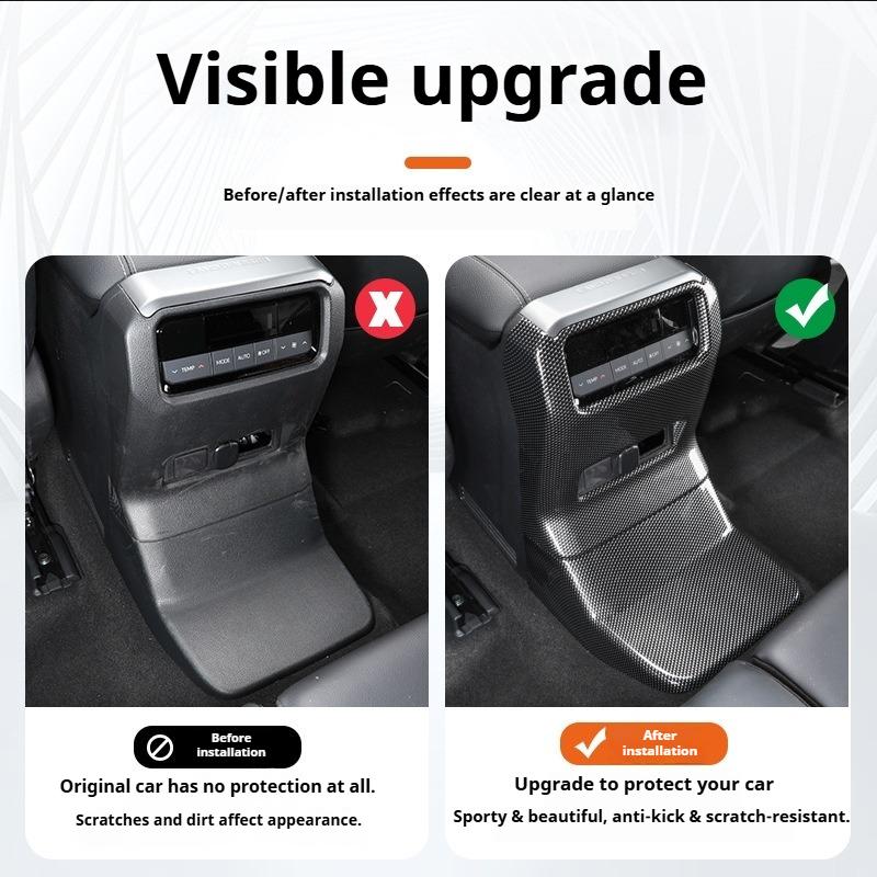 For Toyota Land Cruiser 250 Prado LC250 Car Air Conditioner Kick Plate Cover ABS Carbon Fiber Pattern Car Interior Accessories