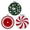 Red Swirl Design Xmas Tree Mat Plush Material Tree Base Cover Christmas Tree Skirt  Wedding Decor