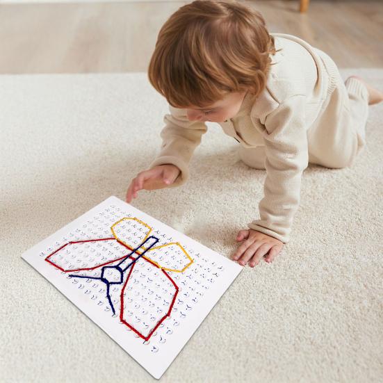 Детская доска для нанизывания с ручками, шнурками, развитие мелкой моторики, плетение шнурком, доска для рисования, для малышей, мальчиков