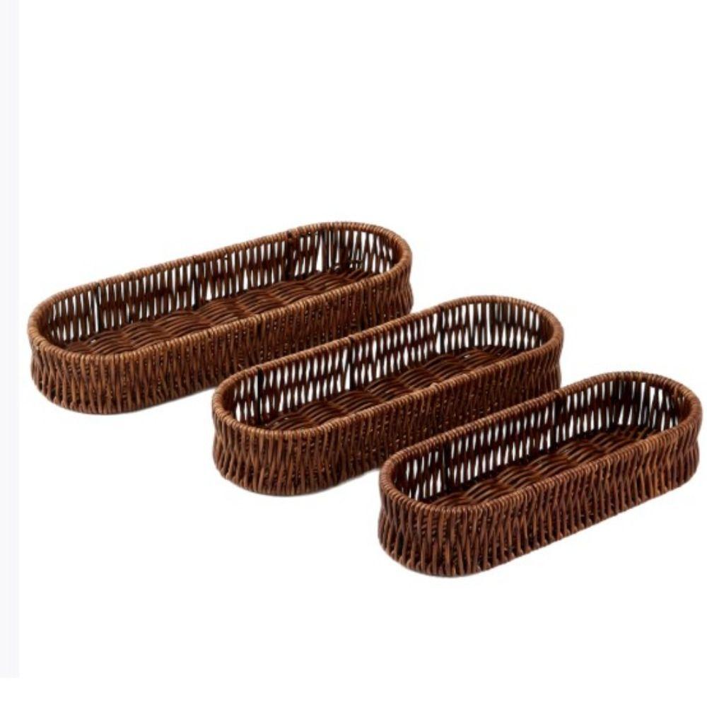 Плетеные вручную ротанговые плетеные сервировочные корзины Ротанговая корзина Ресторан Сервировка стола Настольная витрина