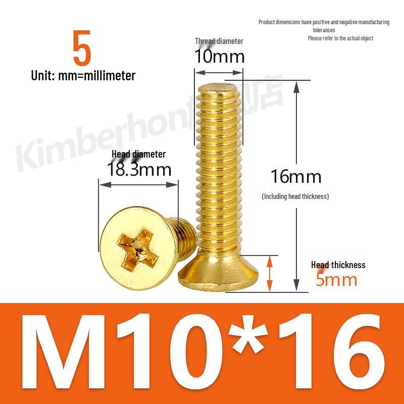 Машинные винты с потайной головкой под крестовый шлиц из меди, размеры M2–M4, длина 6/8/10/12 мм