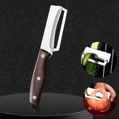 Многофункциональная кухонная овощечистка для картофеля, с деревянной ручкой, лезвие из нержавеющей стали, очиститель для фруктов, овощей, кухонные принадлежности