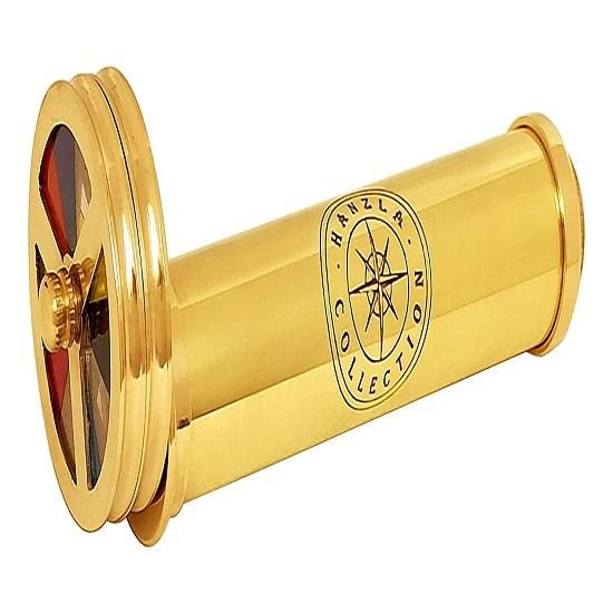 Полированная латунь ручной работы Двойное вращающееся колесо Витраж Калейдоскоп Морской Детский подарок