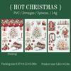 2pcs/Pack Pvc Stickers Christmas Party Creative Waterproof Adhesive DIY Hand Made Collage Junk Journal Scrapbook Supplies