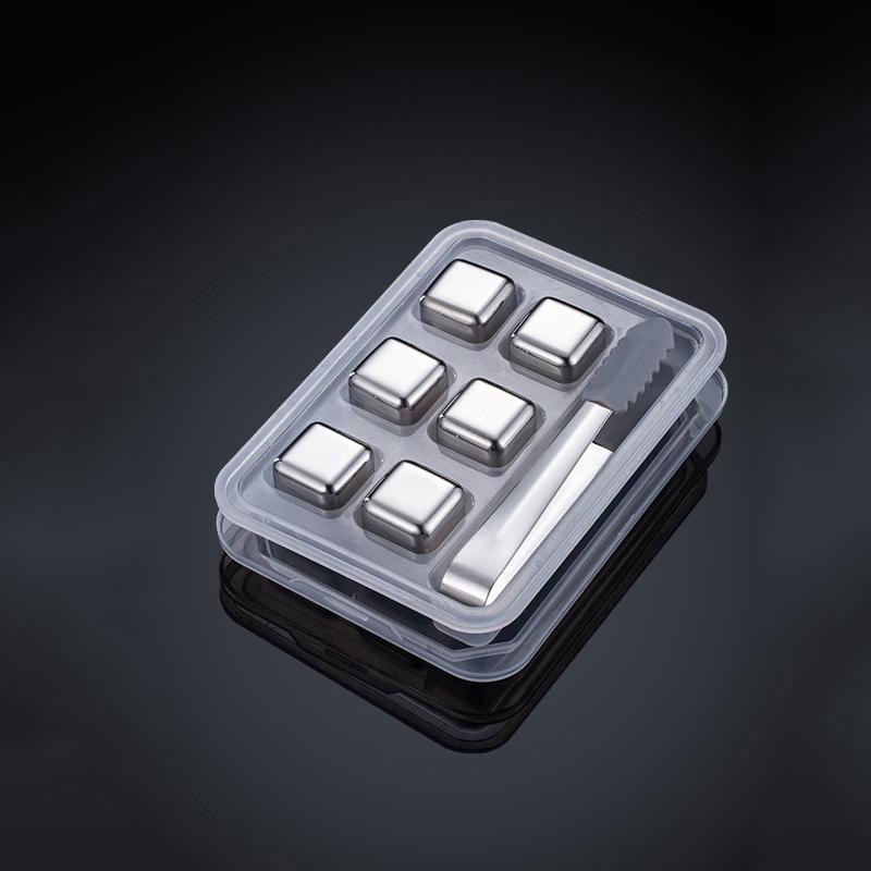 Набор кубиков льда для виски из 4/6/8 предметов с силиконовыми щипцами и лотками для кубиков льда, многоразовые кубики льда из нержавеющей стали