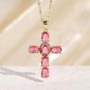 Necklace Copper Gold-plated Full Diamond Retro Light Luxury High-end Titanium Steel Chain Does Not Fade Jewelry Women