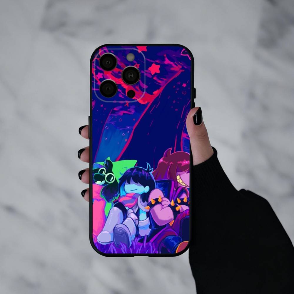 Чехол для телефона D-Deltarune-E для iPhone 17pro, 16, 15, 14, 13, 12, 11 Plus, Pro Max, XS, Мягкий силиконовый черный чехол