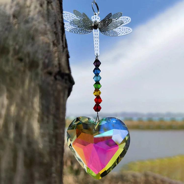 Радужный хрустальный ловец солнца и подвеска-колокольчик