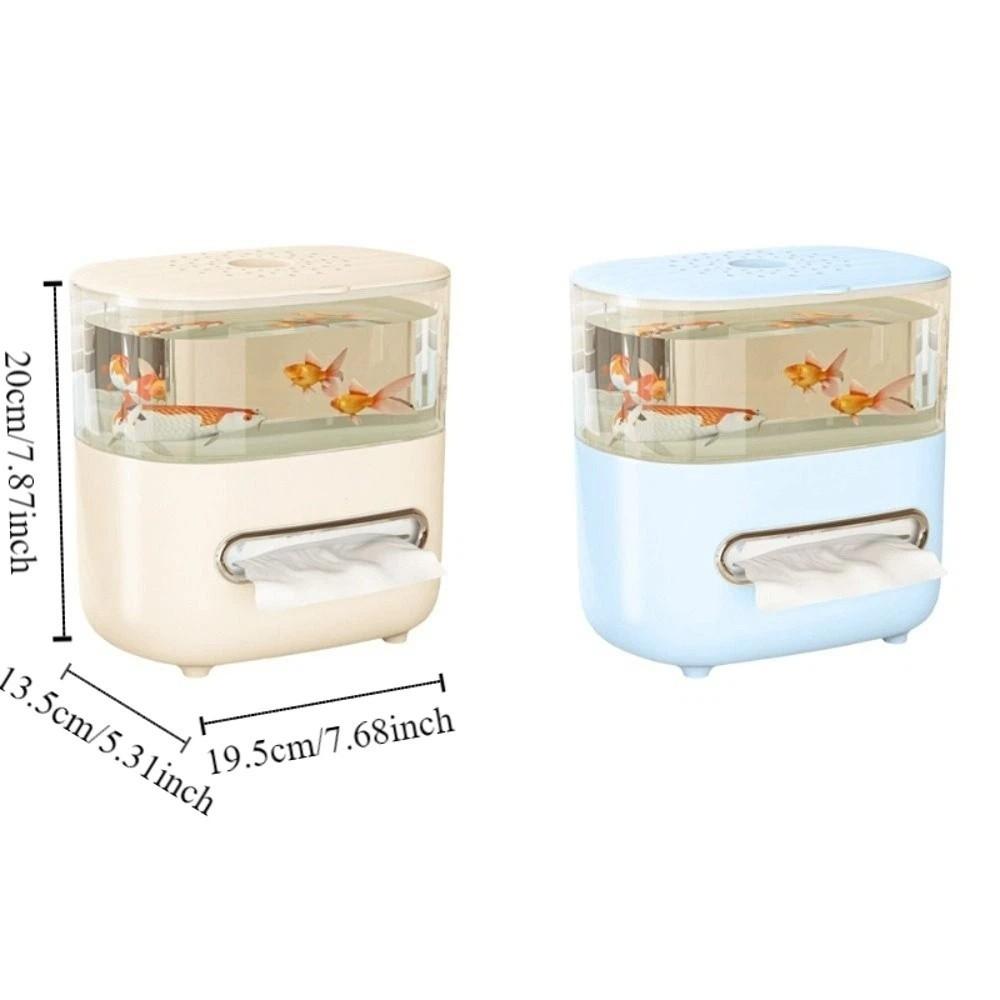 Non-slip Tissue Box Transparent Desktop Fish Tank Multi-Functional Storage Box  Bedroom