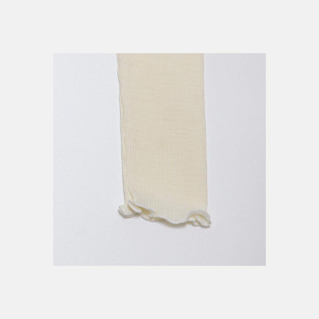 utatane Rib Underwear 100% Wool! Long-Sleeved High-Neck Top, Women's (Ivory)