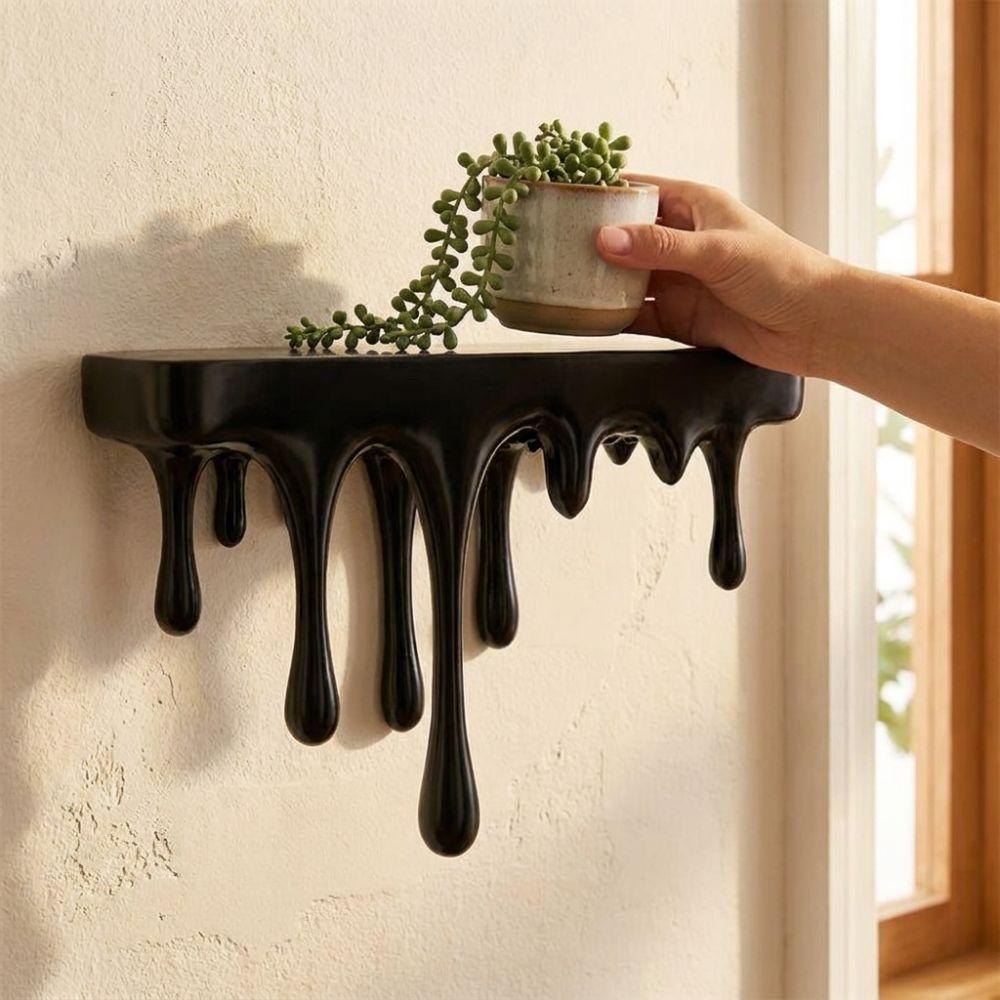 Stable Drip Floating Shelf 3D Printed Wall-Mounted Display Stand Melting Wall Shelf Living Room