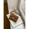 Autumn and Winter Mini Chain Bag Women's Suede New Small Square Bag Diamond Grid Retro Clamshell Messenger Bag
