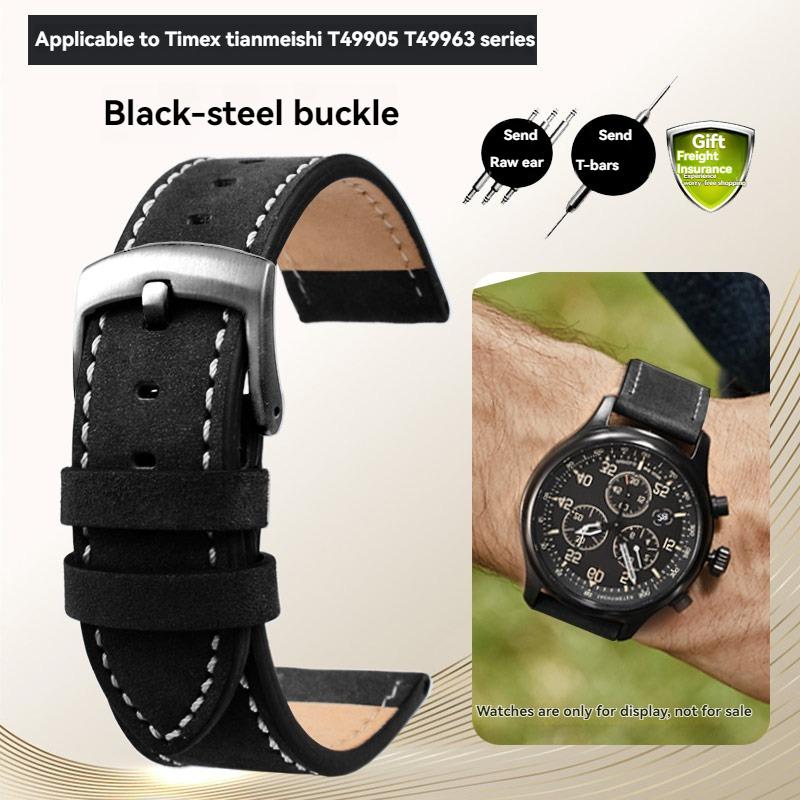 Для серии Timex T49905 T49963 T49953 TW4B01900 Оригинальный кожаный ремешок Мужской матовый браслет из коровьей кожи 20 мм 22 мм Черный Коричневый