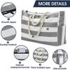 Beach Bag with Side Pocket Braided Pocket Rope Internal Waterproof Thick Sandproof Zipper Closure