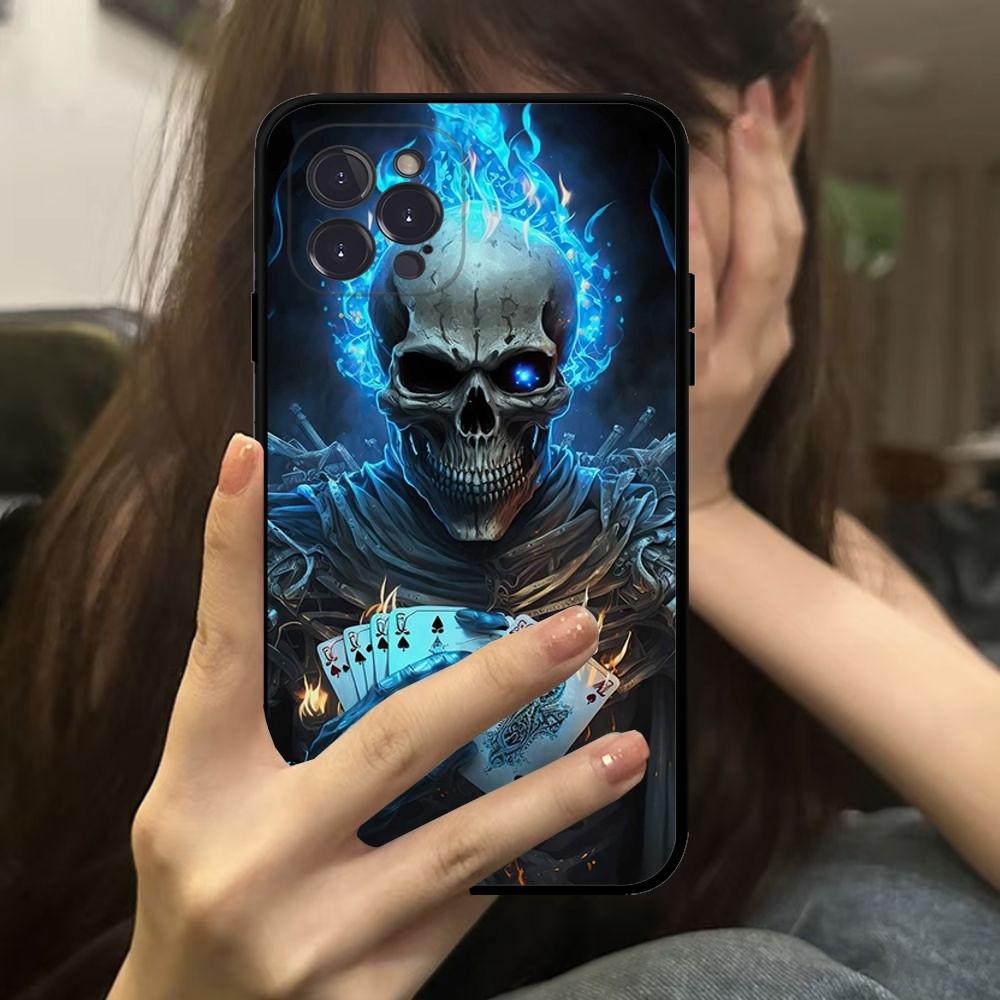 Чехол для телефона Скелет Жнеца Череп Для IPhone 16 15 14 11 12 13 Mini Pro XS Max Чехол 6 7 8 Plus X Funda Shell