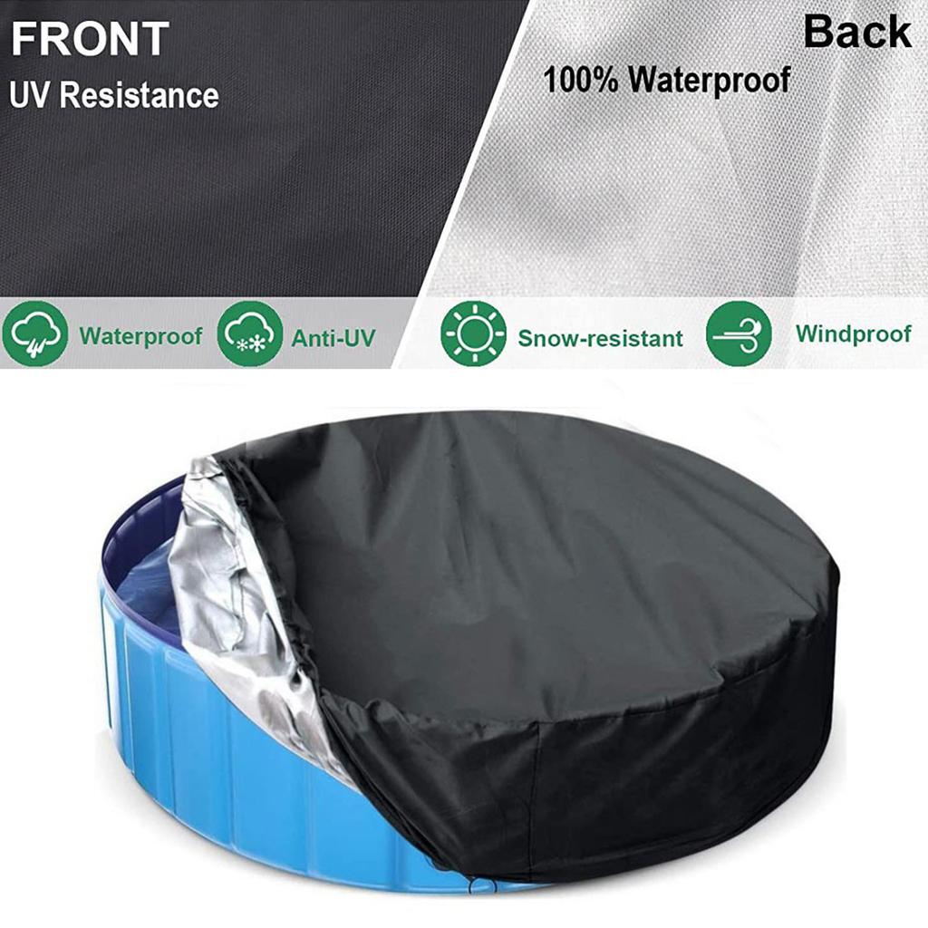 Heavy Duty 10FT Round Pool Cover Heavy Duty Waterproof Round Pool Cover for Above Ground Pool Windproof Rope Dustproof