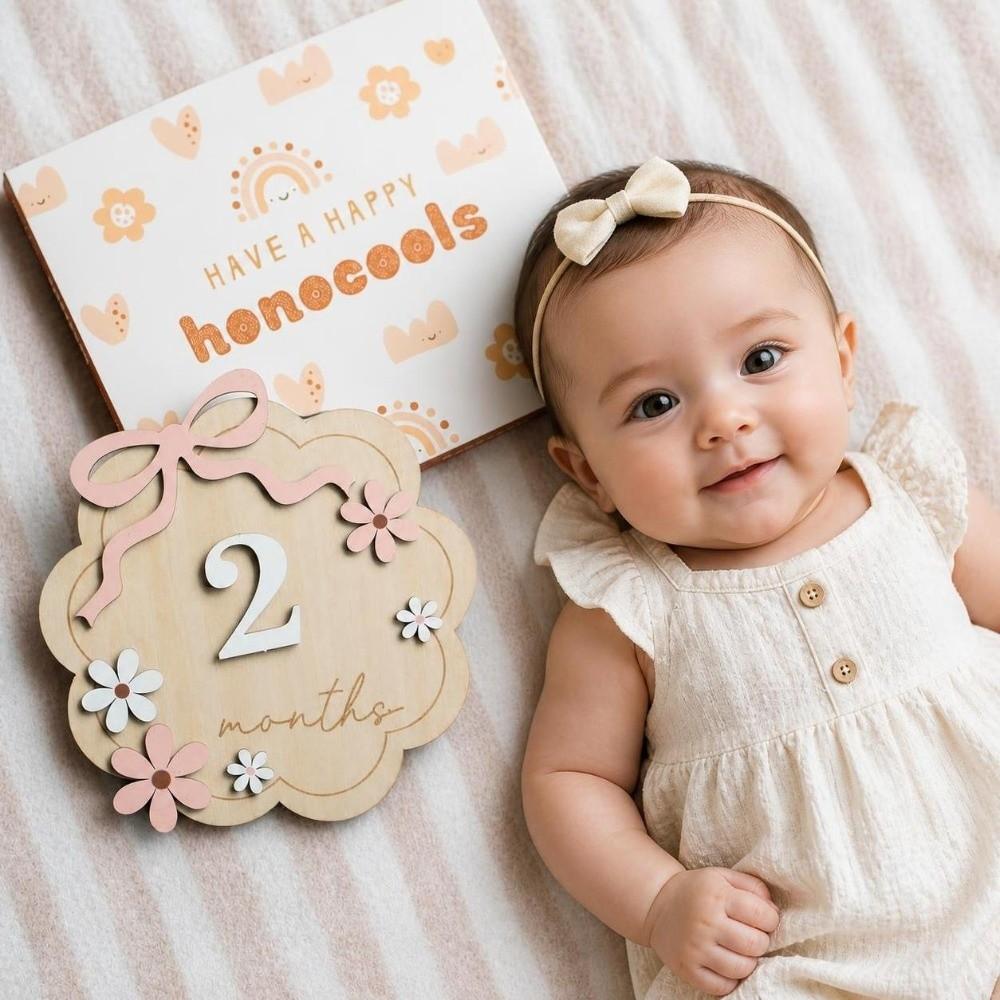 Number Month Milestone Photo Props 1-12 Monthly Baby Monthly Milestone Cards for Girls Boys